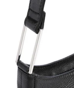 Arialla Schultertasche genarbtes Rindsleder schwarz