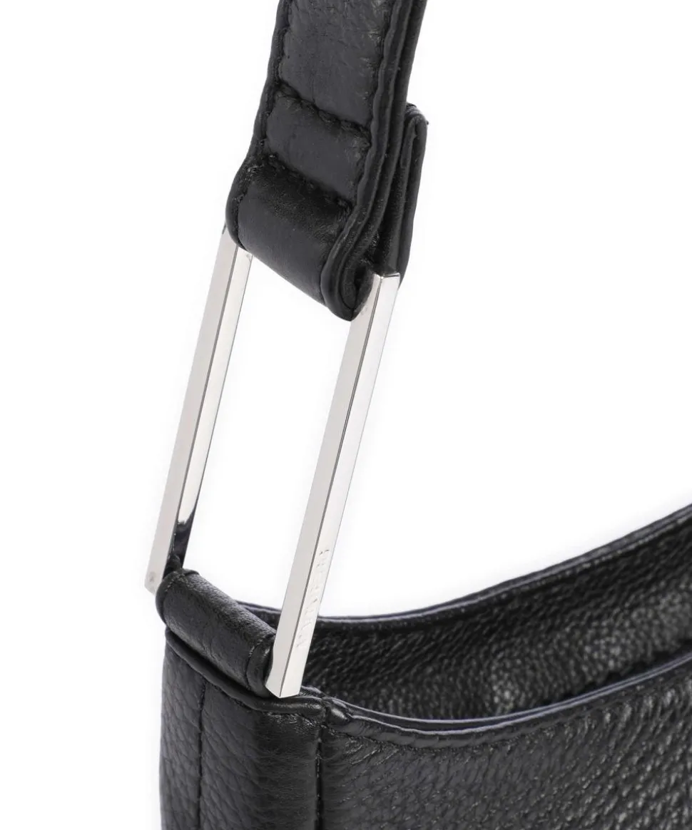 Arialla Schultertasche genarbtes Rindsleder schwarz