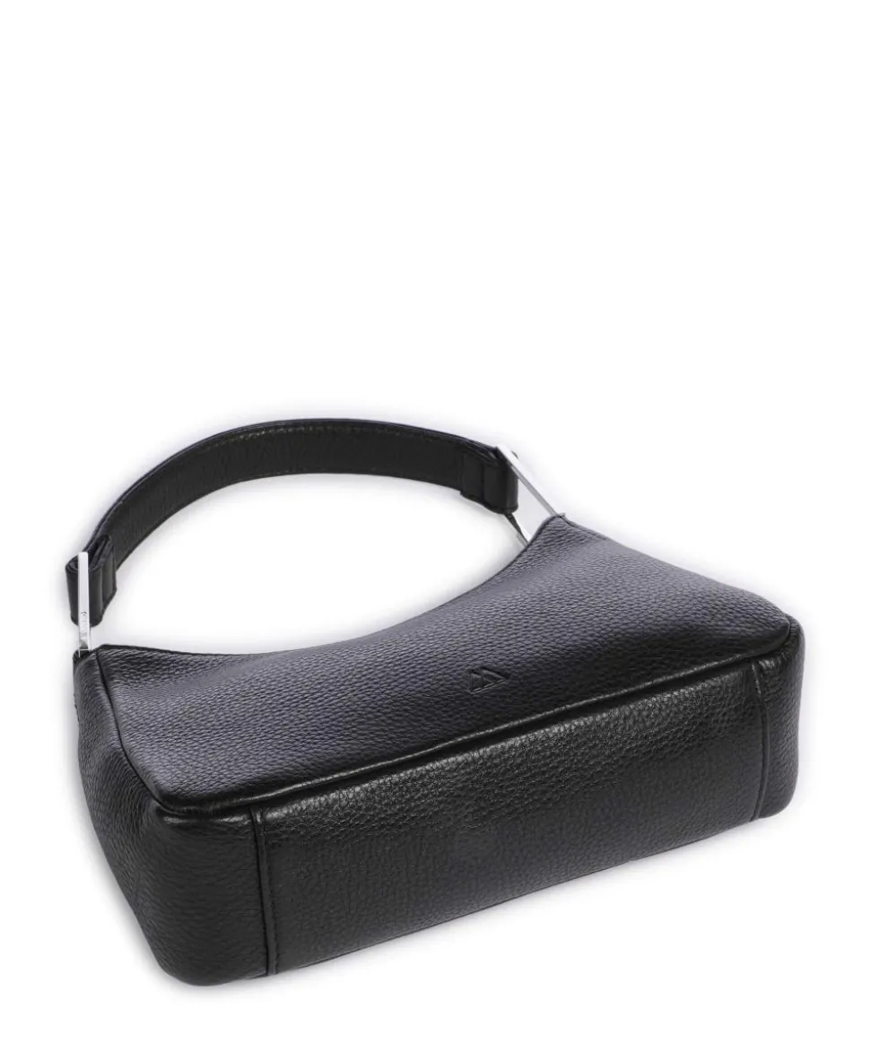 Arialla Schultertasche genarbtes Rindsleder schwarz