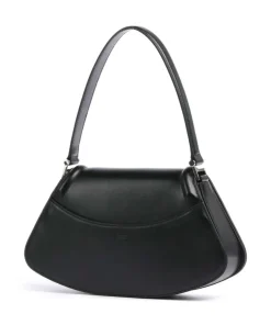 Ariell Schultertasche glattes Rindsleder schwarz