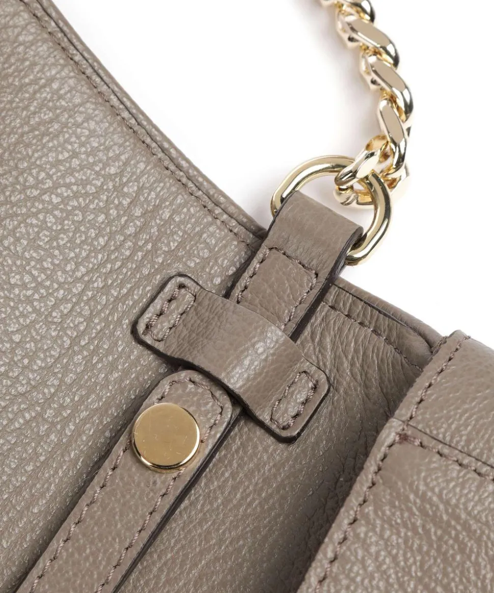 Ariete Clara Schultertasche genarbtes Rindsleder taupe