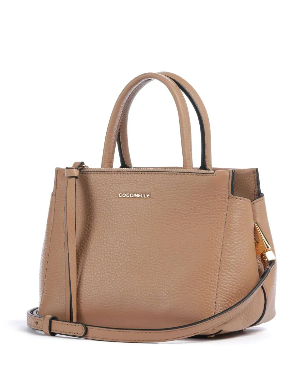 Arlettis Handtasche genarbtes Rindsleder hellbraun