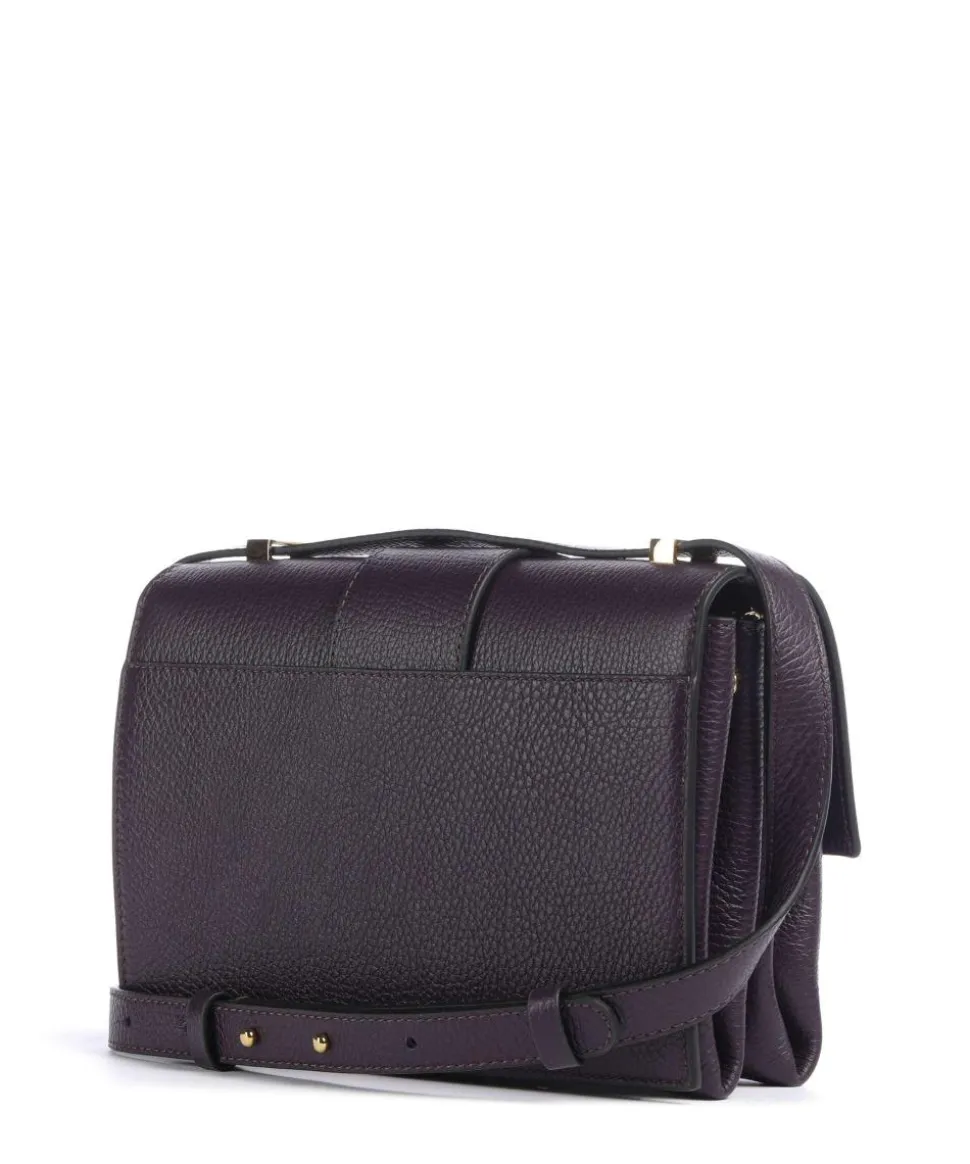 Arlettis Schultertasche genarbtes Leder pflaume