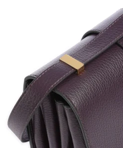 Arlettis Schultertasche genarbtes Leder pflaume