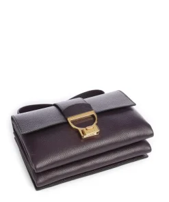 Arlettis Schultertasche genarbtes Leder pflaume