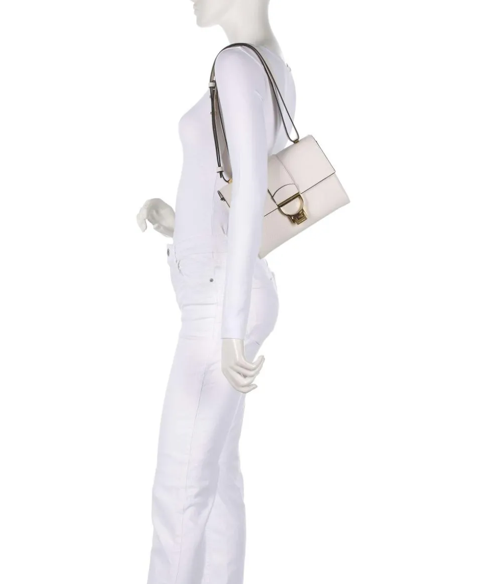 Arlettis Schultertasche genarbtes Leder weiß