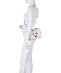 Arlettis Schultertasche genarbtes Leder weiß