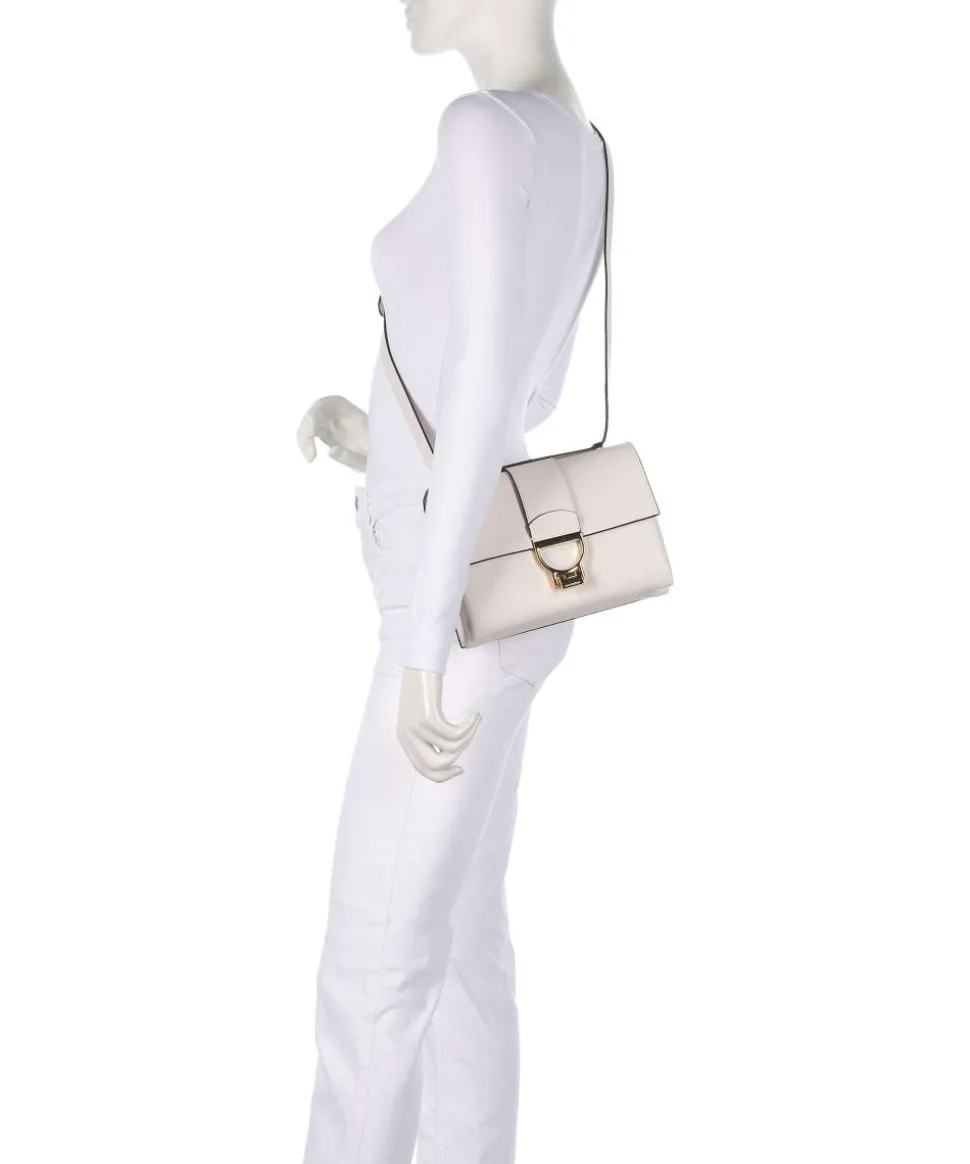 Arlettis Schultertasche genarbtes Leder weiß