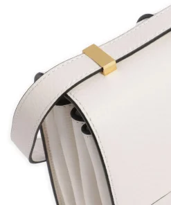 Arlettis Schultertasche genarbtes Leder weiß