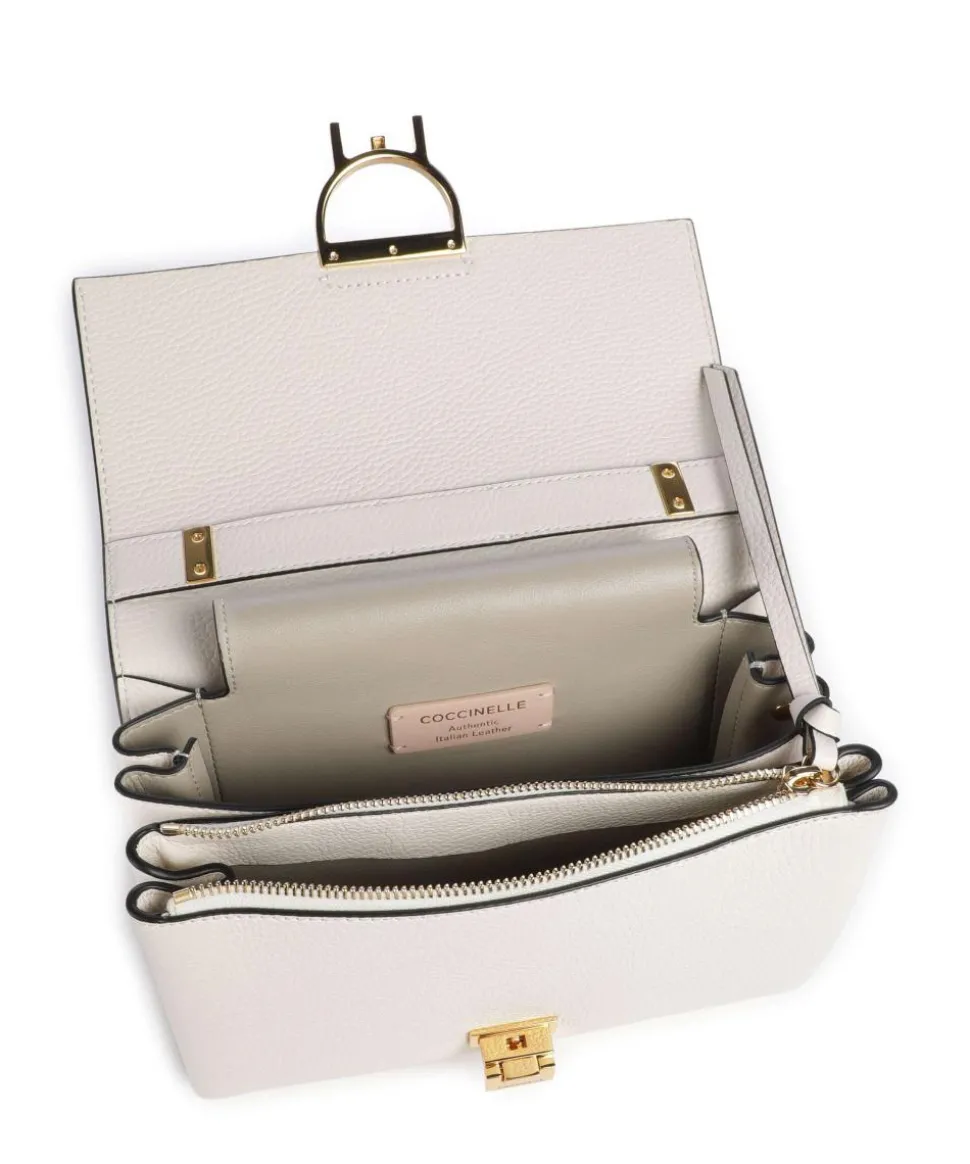 Arlettis Schultertasche genarbtes Leder weiß