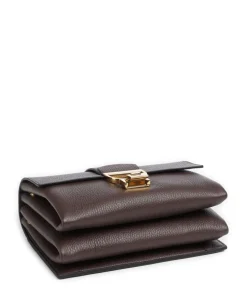 Arlettis Schultertasche genarbtes Leder dunkelbraun