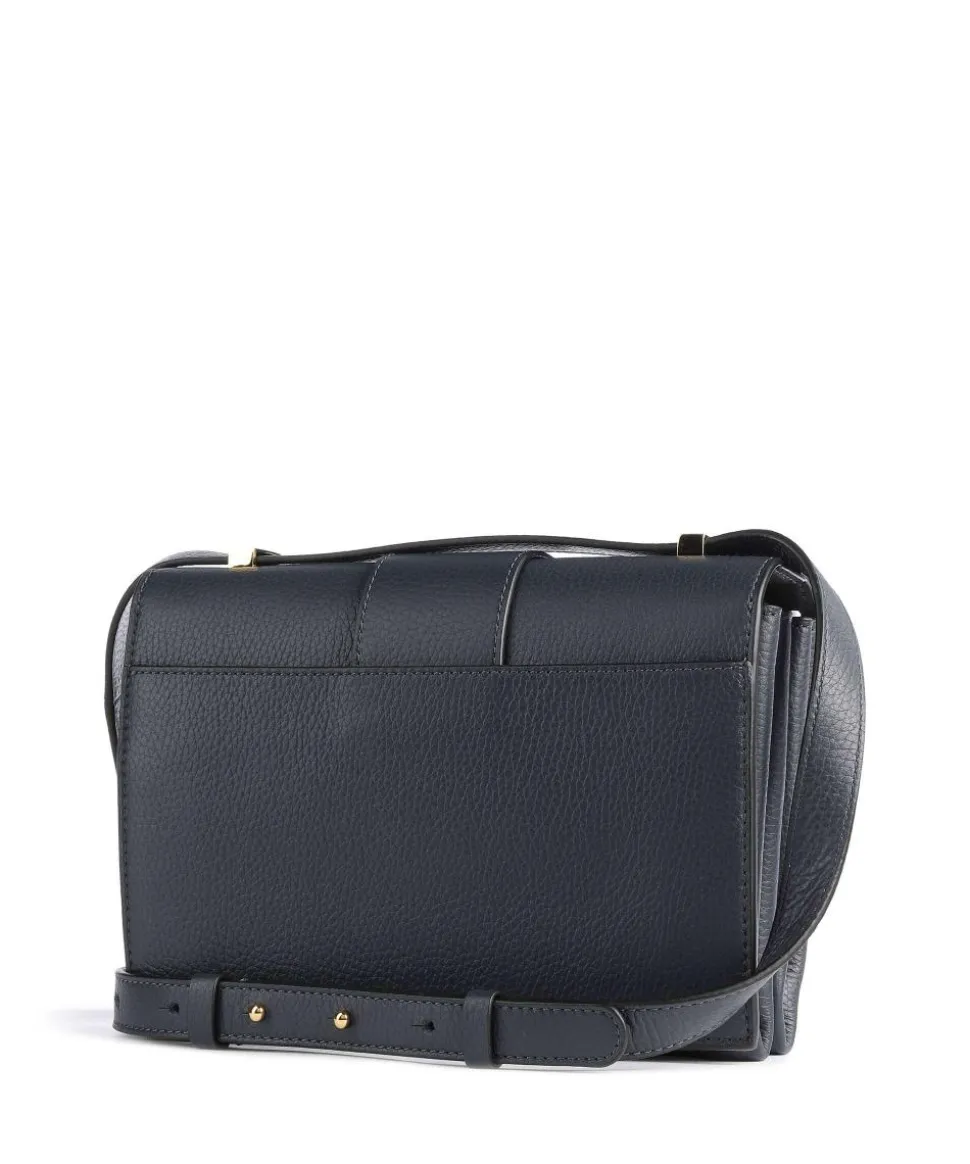 Arlettis Schultertasche genarbtes Leder navy