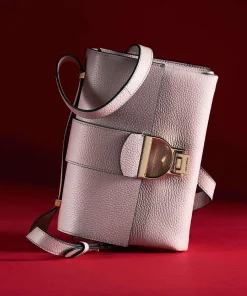 Arlettis Schultertasche genarbtes Leder altrosa