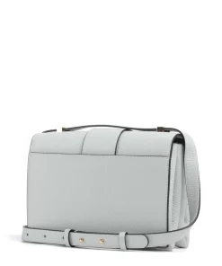 Arlettis Schultertasche genarbtes Leder hellblau