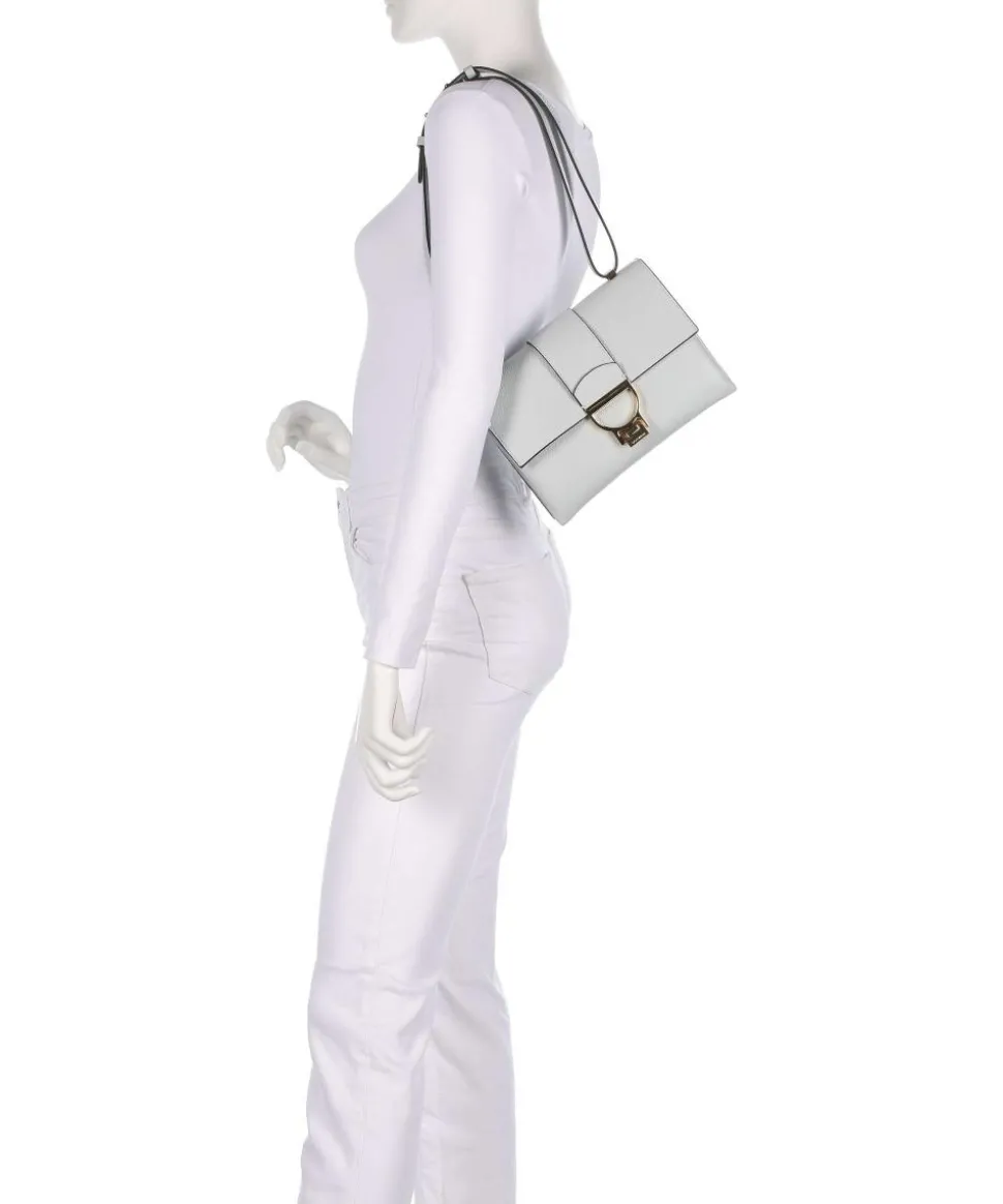 Arlettis Schultertasche genarbtes Leder hellblau