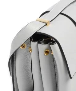 Arlettis Schultertasche genarbtes Leder hellblau