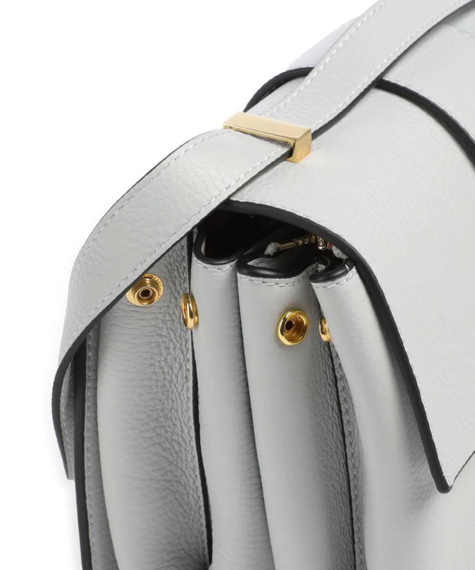 Arlettis Schultertasche genarbtes Leder hellblau