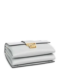 Arlettis Schultertasche genarbtes Leder hellblau