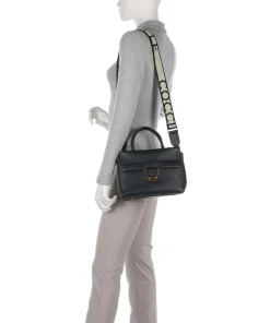 Arlettis Signature Handtasche genarbtes Leder schwarz