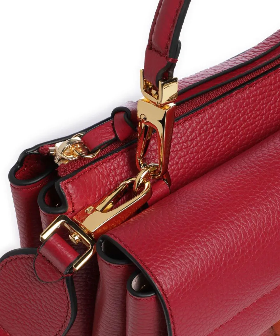 Arlettis Signature Umhängetasche genarbtes Leder rot