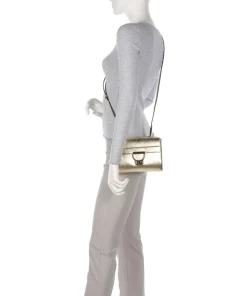 Arlettis Umhängetasche genarbtes Leder gold