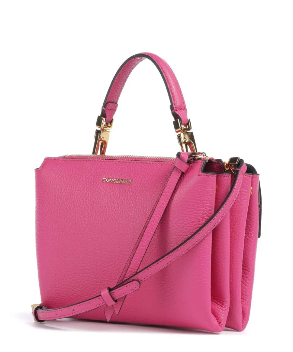 Arlettis Umhängetasche genarbtes Leder fuchsia