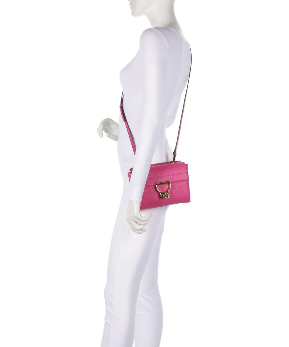 Arlettis Umhängetasche genarbtes Leder fuchsia