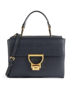 Arlettis Umhängetasche genarbtes Leder navy