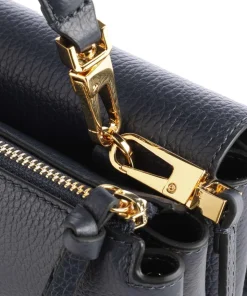 Arlettis Umhängetasche genarbtes Leder navy