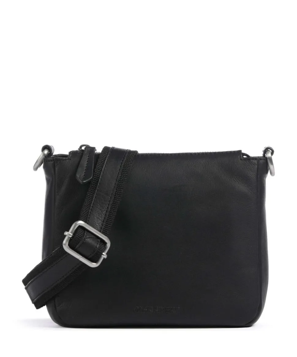 Aruba 3 Umhängetasche fein genarbtes Leder schwarz