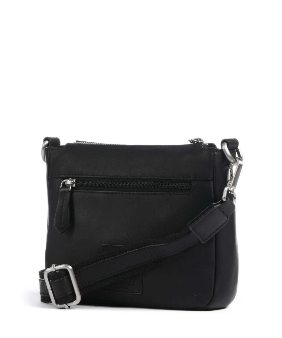 Aruba 3 Umhängetasche fein genarbtes Leder schwarz