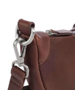 Aruba 2 Umhängetasche fein genarbtes Leder dunkelbraun