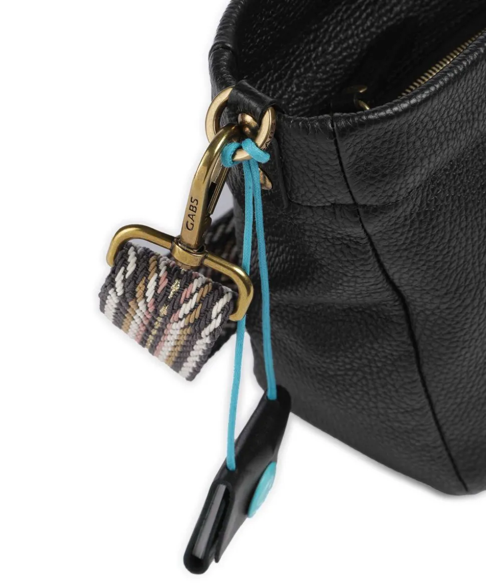 Aruba Vale Schultertasche genarbtes Kalbsleder schwarz