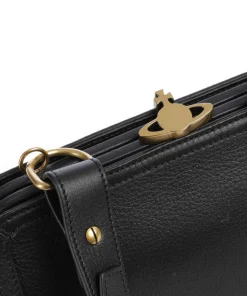 Ascot Frame Aniline Umhängetasche genarbtes Rindsleder schwarz