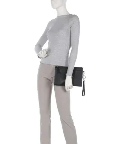 Ashley Clutch fein genarbtes Rindsleder schwarz