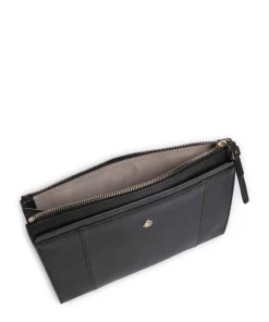 Ashley Clutch fein genarbtes Rindsleder schwarz