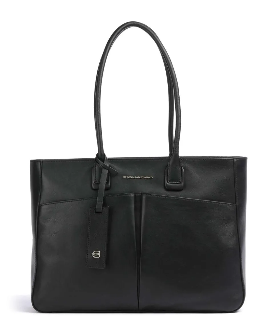 Ashley Shopper 15″ fein genarbtes Rindsleder schwarz