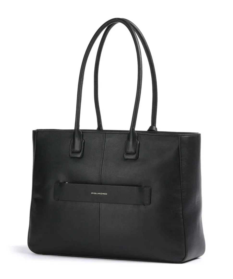 Ashley Shopper 15″ fein genarbtes Rindsleder schwarz