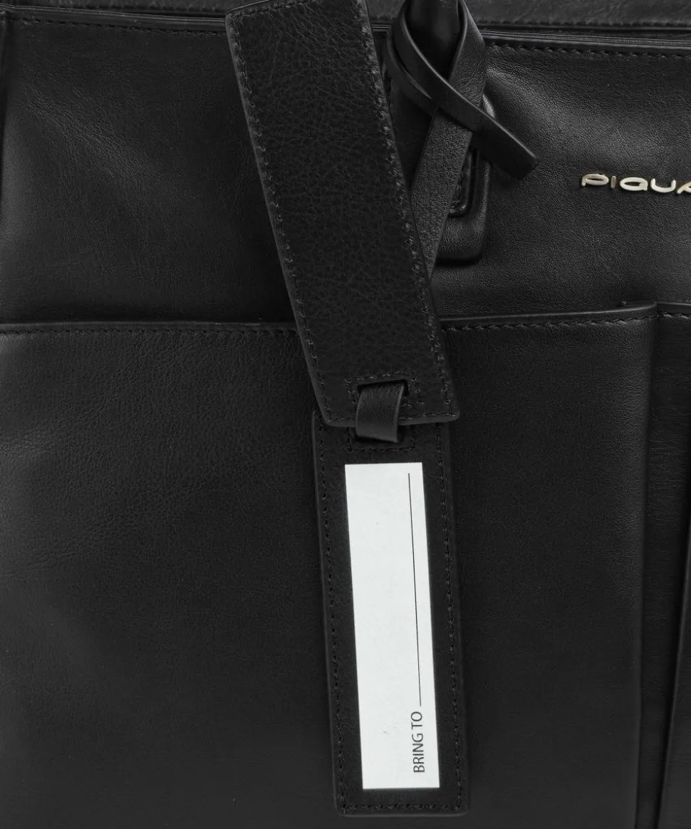 Ashley Shopper 15″ fein genarbtes Rindsleder schwarz