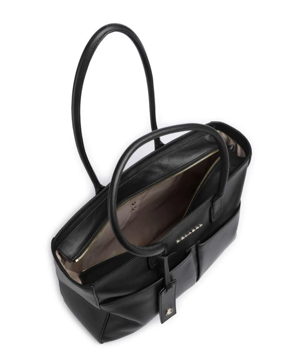 Ashley Shopper 15″ fein genarbtes Rindsleder schwarz