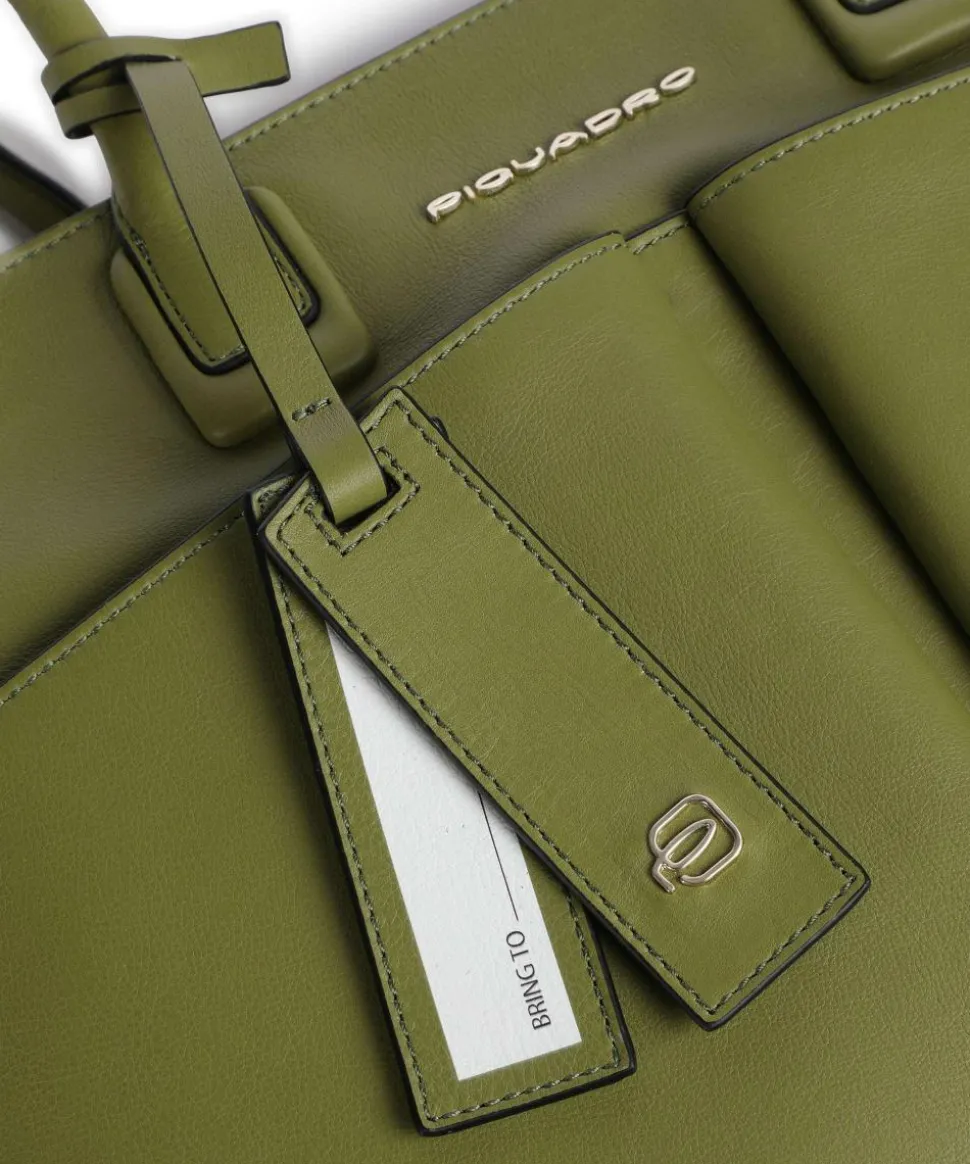 Ashley Shopper 15″ fein genarbtes Rindsleder olivgrün