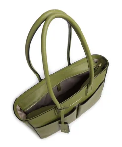 Ashley Shopper 15″ fein genarbtes Rindsleder olivgrün