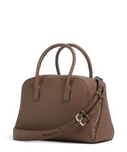 Ashton Medium Handtasche genarbtes Rindsleder dunkelbraun