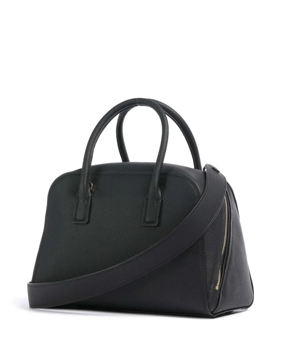 Ashton Medium Handtasche genarbtes Rindsleder schwarz