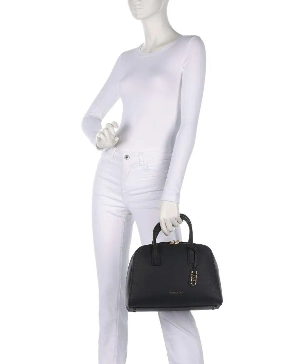 Ashton Medium Handtasche genarbtes Rindsleder schwarz