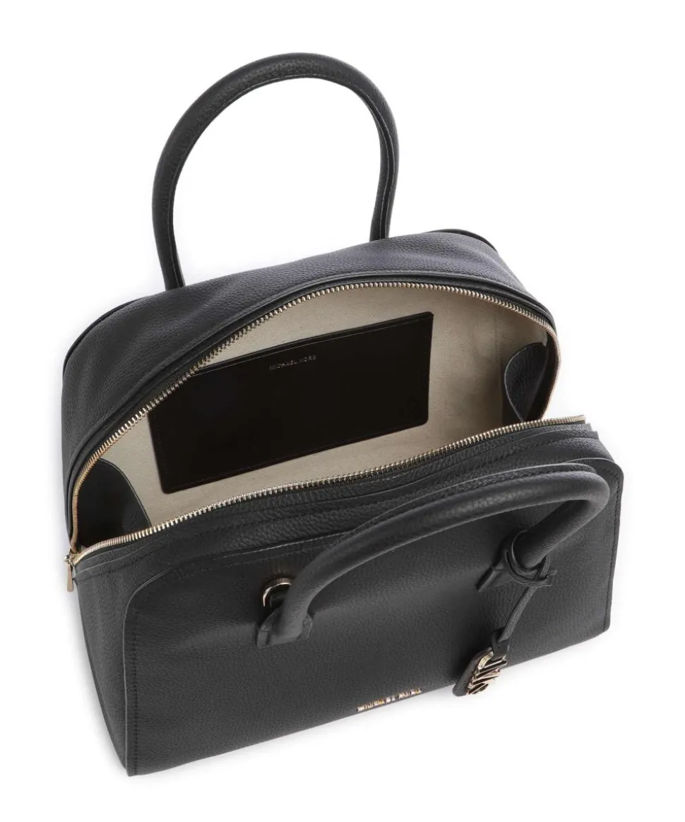 Ashton Medium Handtasche genarbtes Rindsleder schwarz