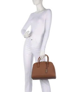 Ashton Medium Handtasche genarbtes Rindsleder braun