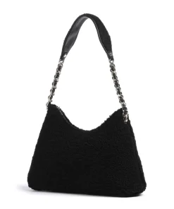 Aslia Shearling Schultertasche Kunstfell schwarz