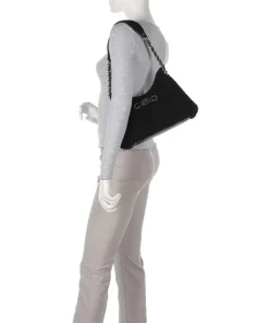 Aslia Shearling Schultertasche Kunstfell schwarz