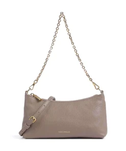 Aura Schultertasche genarbtes Leder taupe